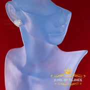 King of Blings- 1.18ct Cubic Zirconia 925 White Sterling Silver Women's Hip Hop Heart Earrings KING OF BLINGS