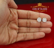King of Bling's Aretes Para Hombre 925 Yellow Silver 1.68ct Cubic Zirconia Round Women's Earring KING OF BLINGS