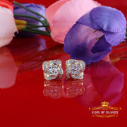 King of Blings-0.25ct Diamond 925 Sterling Silver Yellow for Men's & Women Stud SWRILL Earrings King of Blings