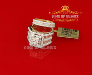 King Of Bling's Sterling Yellow Silver Square 5.00ct Cubic Zirconia Bridal Womens Ring Size 7.5 KING OF BLINGS