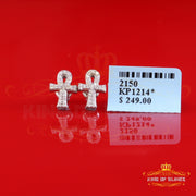 King of Bling's 925 White Silver 0.25ct VVS 'D' Moissanite Ankh Stud Earring Men's/Womens King of Blings