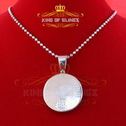 King Of Bling's 5.00ct Moissanite White 925 Silver Jesus & Mother Marry Round 1.50 inch Pendant KING OF BLINGS