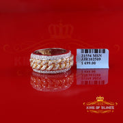 King Of Bling's 925 Silver Moissanite Cuban Shape White 1.50ct VVS D For Women Band Ring Size 8 King of Blings