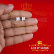 King of Blings-0.03ct Diamond Stud Earrings For Women Yellow 925 Sterling Silver Stud For Men KING OF BLINGS