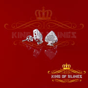 King Of Bling's 925 Sterling Silver White 0.10ct Diamond For Women's / Men's Stud Heart Earring KING OF BLINGS