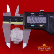 King Of Bling's Real 0.81ct Micro Pave Diamond Big Look 925 White Silver Ring Size 11 for Mens King of Blings