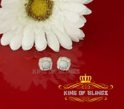 King of Bling's 925 Yellow Sterling Silver 1.46ct Cubic Zirconia Hip Hop Round Ladies Earrings KING OF BLINGS