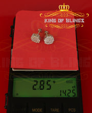 King of Blings- Aretes Para Hombre 925 White Silver 2.96ctCubic Zirconia Round Women's Earrings KING OF BLINGS