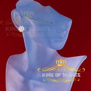 King of Blings- 1.94ct Cubic Zirconia 925 White Sterling Silver Women's Hip Hop Flower Earrings KING OF BLINGS