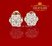 King of Bling's 925 Yellow Silver Sterling 2.06ct Cubic Zirconia Hip Hop Floral Women's Earrings KING OF BLINGS
