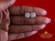 King of Bling's 0.75ct VVS 'D' Baguette Moissanite Men's/Womens 925 Silver White Stud Earrings KING OF BLINGS