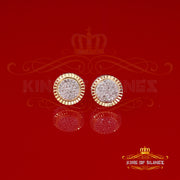 0.10ct Diamond 925 Sterling Silver Yellow Round Earring For Men's / Women's KING OF BLINGS