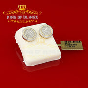 King of Bling's Aretes Para Hombre 925 Yellow Silver 1.07ct Cubic Zirconia Round Men's Earring KING OF BLINGS
