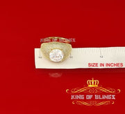 King Of Bling's Sterling Yellow Silver Big One 14.00ct Cubic Zirconia Fashion Round Ring Size 15 KING OF BLINGS