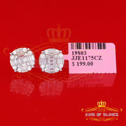 King of Bling's 925 Silver Real 1.02ct Cubic Zirconia Round Yellow Earrings For Men's & Women's KING OF BLINGS