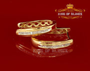 King of Blings-0.33ct Diamond 925 Sterling Silver Yellow Hoop Stud Earrings For Men's / Women's KING OF BLINGS