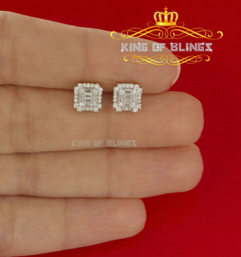King of Bling's Mens 1.26ct Square Yellow 925 Sterling Silver ScrewBack Hip Hop CZ Stud Earring KING OF BLINGS