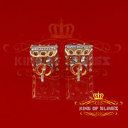King of Bling's Yellow 2.28ct Cubic Zirconia 925 Sterling Silver Hip Hop Square Ladies Earrings KING OF BLINGS