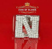 Cubic Zirconia 925 Sterling White Silver Alphabets A to Z Women's Ring Size 8 KING OF BLINGS