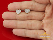 King of Blings-Aretes Para Hombre Heart 925 Yellow Silver 0.25ct Diamond Women's /Men's Earring KING OF BLINGS
