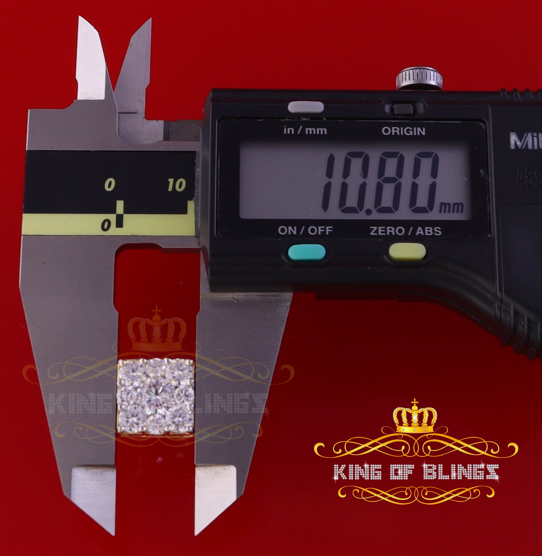 King of Bling's Yellow 2.28ct Cubic Zirconia 925 Sterling Silver Hip Hop Square Ladies Earrings KING OF BLINGS