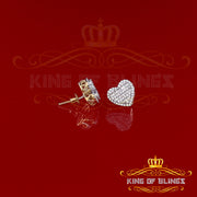 King of Bling's 925 Yellow Sterling Silver 1.48ct Cubic Zirconia Men's & Women's Heart Earrings KING OF BLINGS