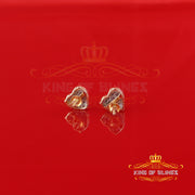 King Of Bling's Heart Earring 10k Real Yellow Gold Genuine 0.85ct Vvs 'D' Color Moissanite KING OF BLINGS