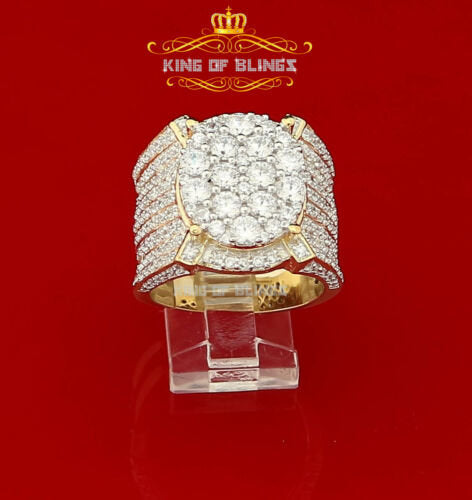 King Of Bling's 925 Yellow Silver Cubic Zirconia 18.25ct Men's Adjustable Ring From SZ 11 to 13 KING OF BLINGS