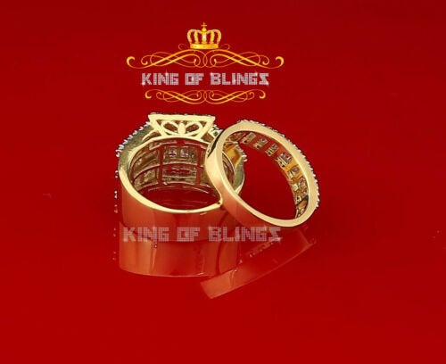 King Of Bling's Sterling Yellow Silver Square 5.00ct Cubic Zirconia Bridal Womens Ring Size 7.5 KING OF BLINGS