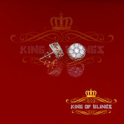 King of Bling's 3.28ct Cubic Zirconia 925 Yellow Silver Women's & Men's Hip Hop Flower Earrings KING OF BLINGS