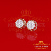 King of Bling's 925 Yellow Silver 1.13ct Cubic Zirconia Women's & Men's Hip Hop Flower Earrings KING OF BLINGS
