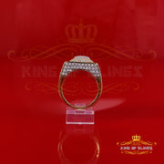 King of Bling's Men's/Womens 925 Yellow Silver 4.00ct VVS 'D' Moissanite 3D Square Rings Size 10 King of Blings