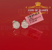 King of Blings- 925 White Silver Aretes Para Hombre 0.87ct Cubic Zirconia Round Women's Earring KING OF BLINGS
