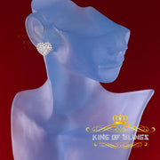 King of Blings- Aretes Para Hombre 925 White Silver 2.68ct Cubic Zirconia Heart Women's Earring KING OF BLINGS