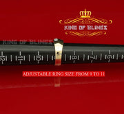 King Of Bling's Jesus Design Yellow Cubic Zirconia 0.45ct Men's Adjustable Ring From SZ 9 to 11 KING OF BLINGS