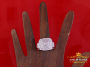 King Of Bling's Real 0.81ct Micro Pave Diamond Big Look 925 White Silver Ring Size 11 for Mens King of Blings