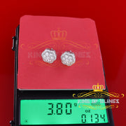 King of Blings- Aretes Para Hombre 925 White Silver 2.7ct Cubic Zirconia Flower Women's Earrings KING OF BLINGS