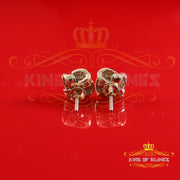 King  of Bling's New Men's 925 Yellow Silver 0.50ct VVS'D' Moissanite Floral Womens Stud Earrings KING OF BLINGS