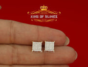 King of Bling's Aretes Para Hombre 925 Yellow Silver 0.72ct Cubic Zirconia Round Womens Earrings KING OF BLINGS