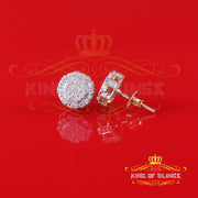 King of Bling's Men's/Womens Silver Yellow 0.50ct VVS 'D' Moissanite 2 Round Earrings KING OF BLINGS