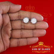 King of Blings- 2.02ct Cubic Zirconia 925 White Sterling Silver Women's Hip Hop Flower Earrings KING OF BLINGS