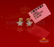 King of Bling's Hip Hop Yellow Silver Screw 0.22ct Cubic Zirconia Women's & Men's Star Earrings KING OF BLINGS