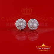 King of Bling's Men's/Womens 925 Silver White 1.50ct VVS 'D' Moissanite Round Stud Earrings King of Blings