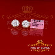 King of Bling's 3.28ct Cubic Zirconia 925 Yellow Silver Women's & Men's Hip Hop Flower Earrings KING OF BLINGS