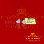 King of Blings-Aretes Para Hombre Heart 925 Yellow Silver 0.25ct Diamond Men & Women Earrings KING OF BLINGS