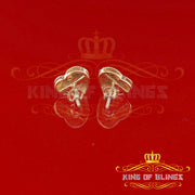 King of Blings-Aretes Para Hombre Heart Yellow Silver 0.25ct Diamond Women's /Men's Earrings KING OF BLINGS