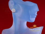 King of Bling's Aretes Para Hombre 925 Yellow Silver 2.3ct Cubic Zirconia Round Women's Earring KING OF BLINGS