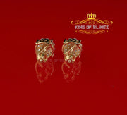 King of Bling's Aretes Para Hombre 925 Yellow Silver 1.22ct Cubic Zirconia Round Women's Earring KING OF BLINGS
