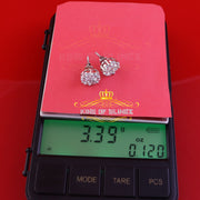 King of Blings- 925 Sterling White Silver 3.00ct Diamond Women's /Men's Hip Hop Flower Earrings KING OF BLINGS
