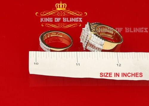 King Of Bling's Sterling Yellow Silver Square 5.00ct Cubic Zirconia Bridal Womens Ring Size 7.5 KING OF BLINGS